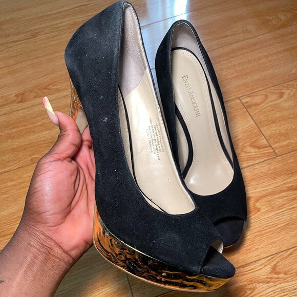 Enzo Angiolini Black Leather Heels - Picture 2 of 4